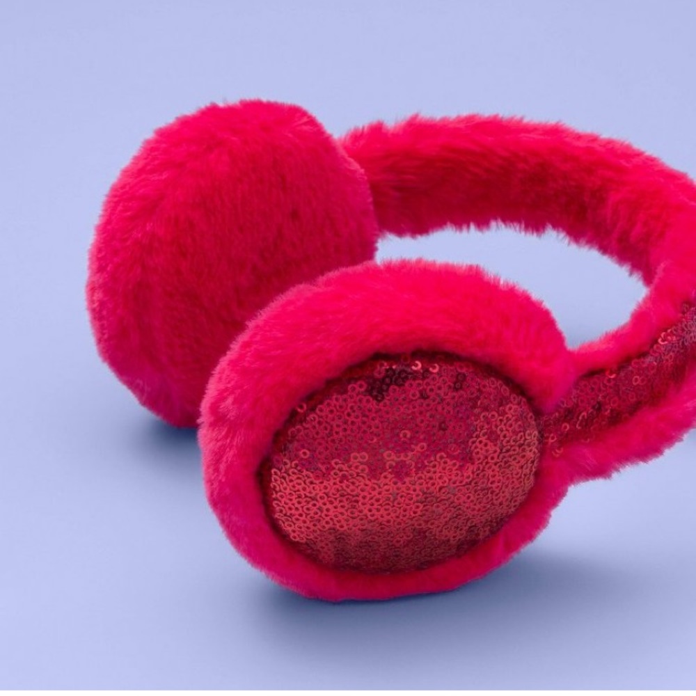 Girls’ More Than Magic Pink Sequin Ear Muffs NWOT